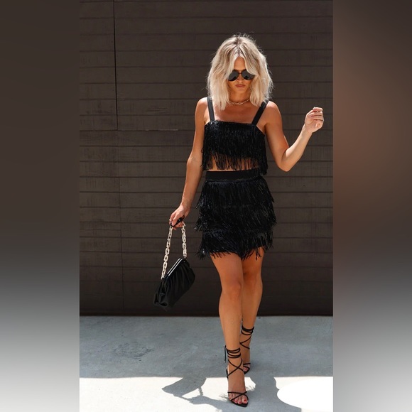 NWT 💕HOST PICK💕VICI FANCY RODEO SEQUIN FRINGE MINI SKIRT & TOP - Size Small - Picture 6 of 13